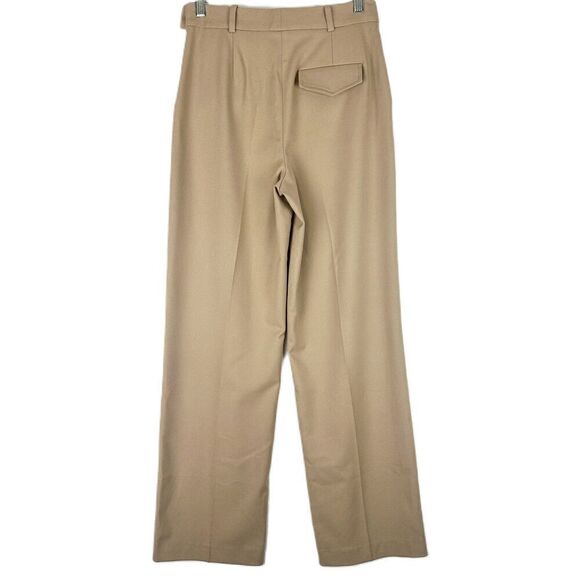 Zara Buttoned Wide Leg Pants Size XS NWT High Waist Camel Tan - Picture 2 of 7